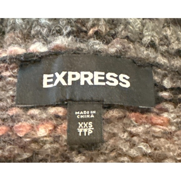 Express Sweater Boat Neck Wool Blend Long Balloon Sleeve Oversized Sweater - Picture 6 of 7